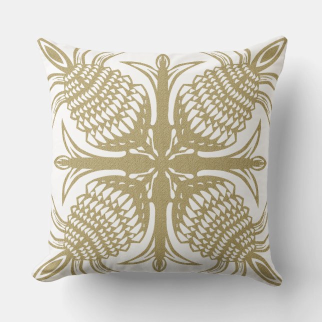 Coussin Décoration de la courtepointe hawaïenne à l'ananas (Recto)