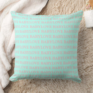 Coussin Décoration de nurserie bleu et rose BABY & CO Love