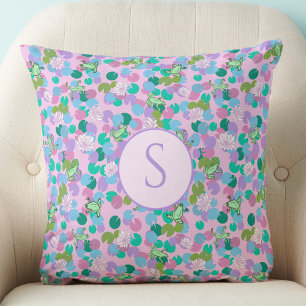 Coussin Décoration de nurserie de bébé fille grenouille ro