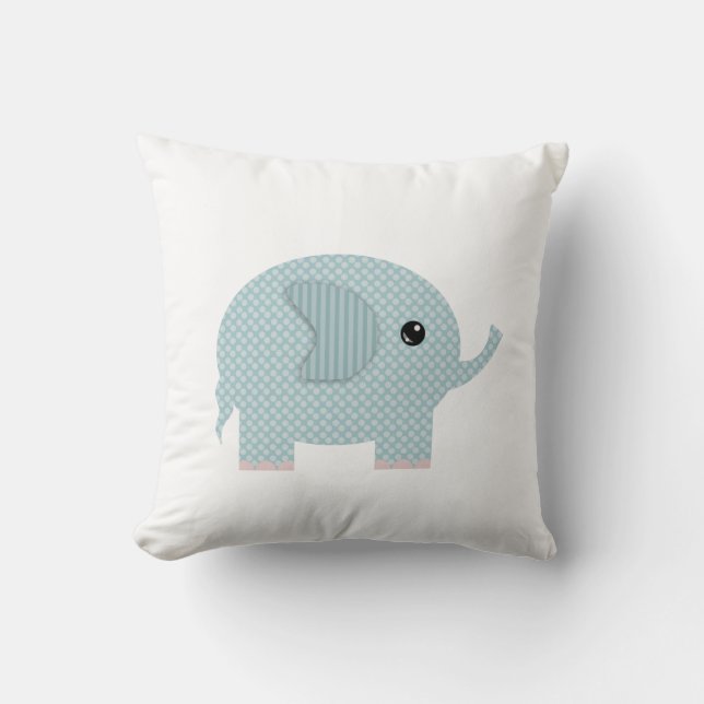 Coussin Décoration de nurserie éléphants mignons (Recto)