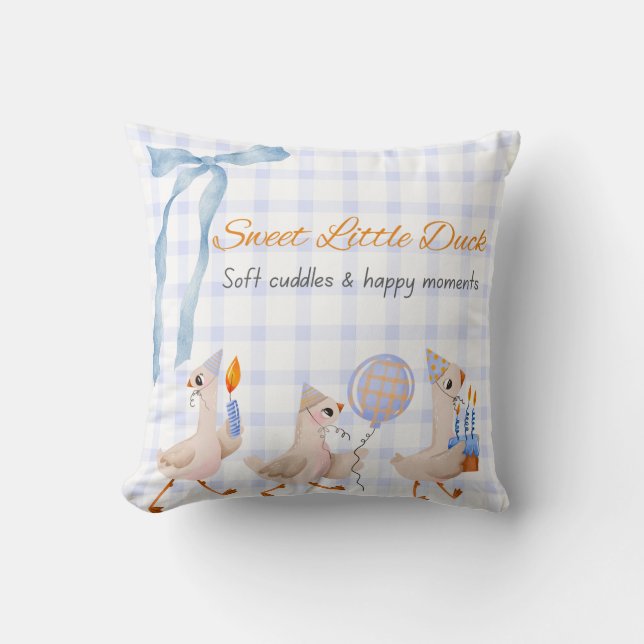 Coussin Décoration de salle d'anniversaire avec un canard  (Recto)