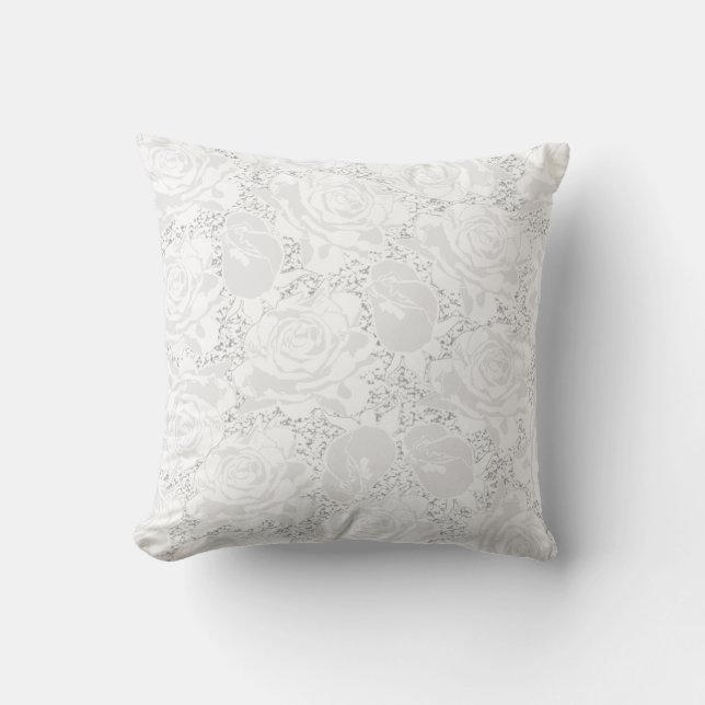 Coussin Décoration élégante des Roses blanches (Recto)