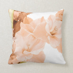 Coussin Décoration florale de la pêche et du vert