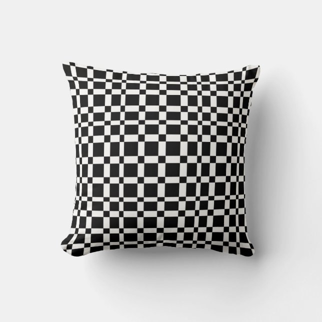 Coussin décoration moderne chic, audacieuse, noir et blanc (Recto)