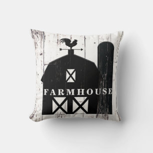 Coussin Décoration murale de ferme rustique en bois blanc