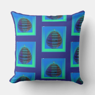 Coussin Décoration Urne Bleue