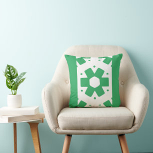 Coussin Décoration vert de mer et blanc