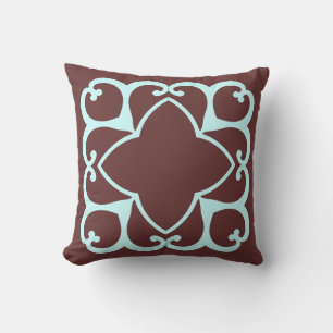 coussin décorative Brown et turquoise