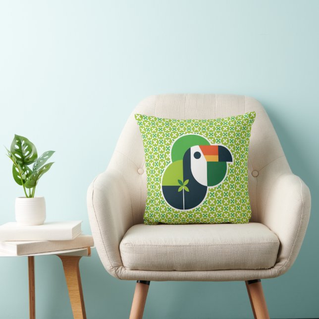 Coussin Decorative Geometric Toucan for Bird Lovers (Chaise)