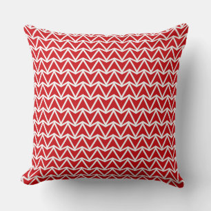 Coussin Découvrez l'impact du motif zigzag rouge