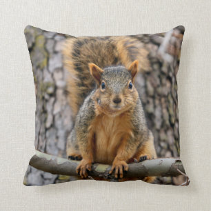 Coussin d'écureuil de renard de Faux
