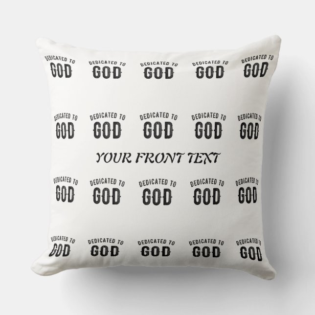 COUSSIN DÉDIÉ À DIEU COOL PERSONNALISABLE NOIR TEXTE (Recto)