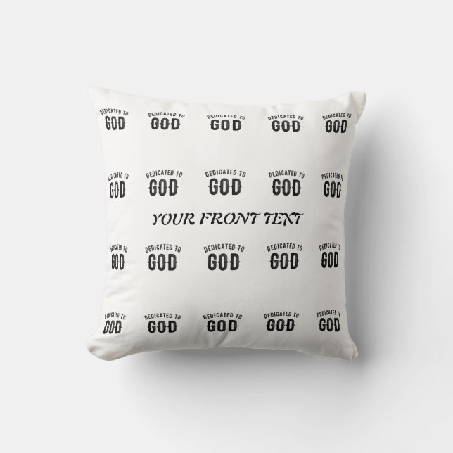 COUSSIN DÉDIÉ À DIEU COOL PERSONNALISABLE NOIR TEXTE (Recto)