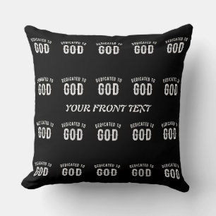COUSSIN DÉDIÉ À DIEU PERSONNALISABLE COOL TEXTE BLANC