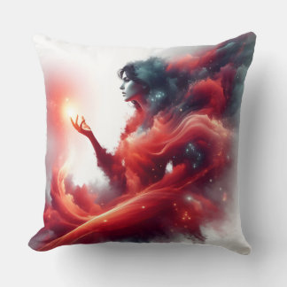 Coussin Déesse céleste cosmique Galaxie de nuage rouge abs