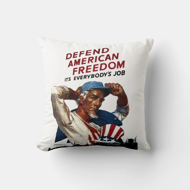 Coussin Défendre la liberté américaine (Recto)