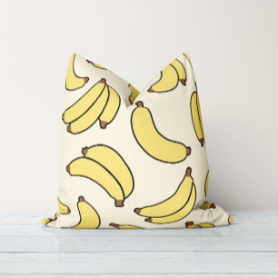 Coussin Défilé de bananes beurre jaune