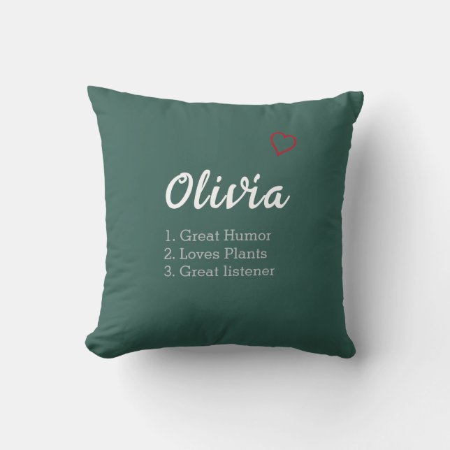 Coussin Définition de nom personnalisée (Recto)