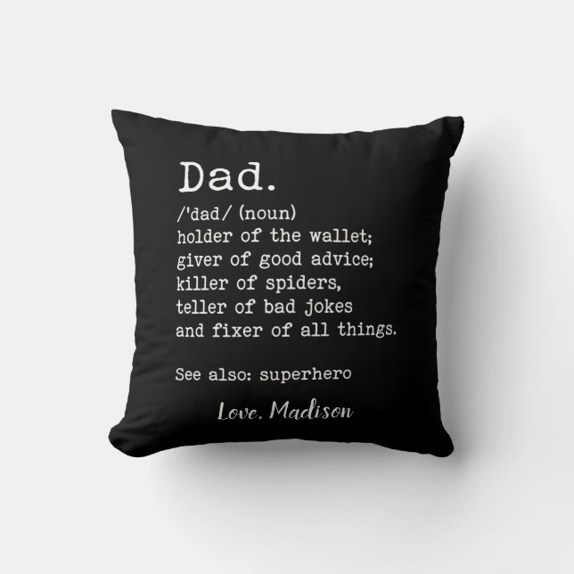 Coussin Définition de papa Cadeau de Fête des pères person (Recto)