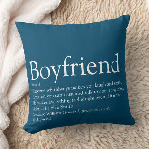Coussin Définition de petit ami personnalisée Simple Moder