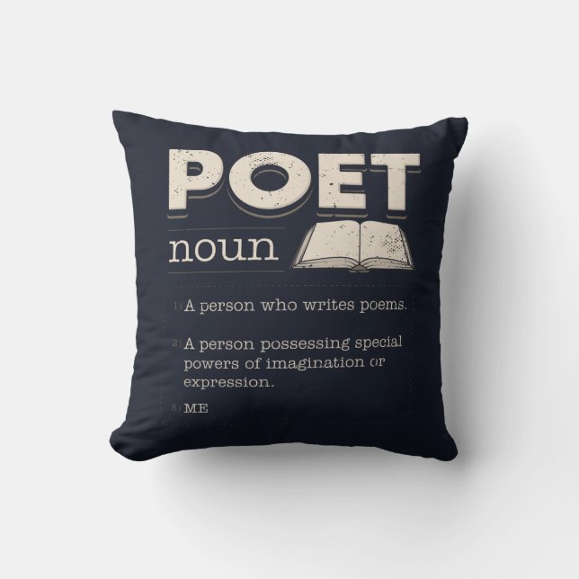 Coussin Définition de poète Amusante Laureate Nouveauté (Recto)