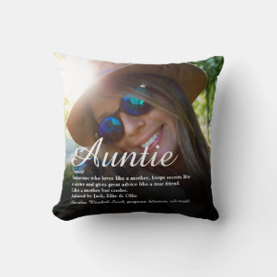 Coussin Définition de tante préférée de photo moderne