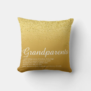 Coussin Définition des grands-parents écriture paillettes