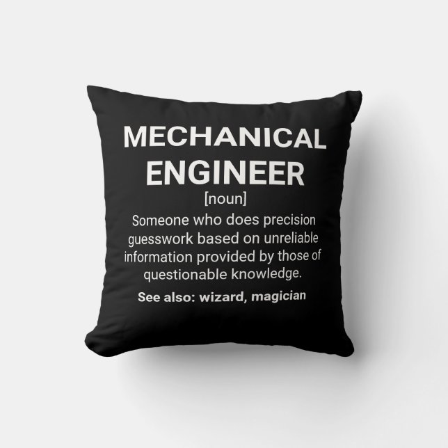 Coussin Définition du génie mécanique (Recto)