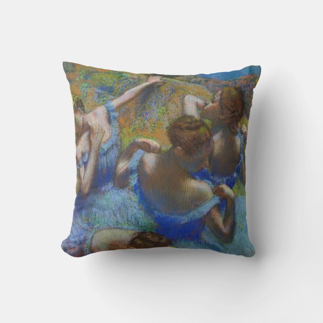 Coussin Degas Blue Dancers Pastel Fine Art Masterpiece (Recto)