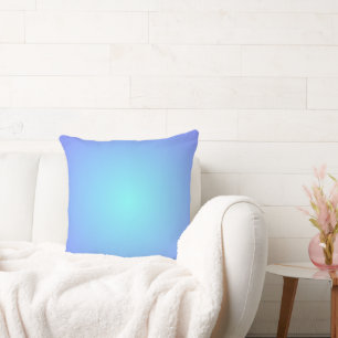 Coussin Dégradé de blues rêveur aux teintes bleu aqua