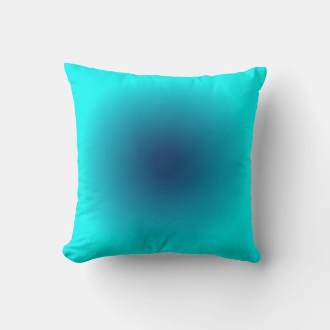 Coussin Dégradé radial bleu Aqua (Recto)