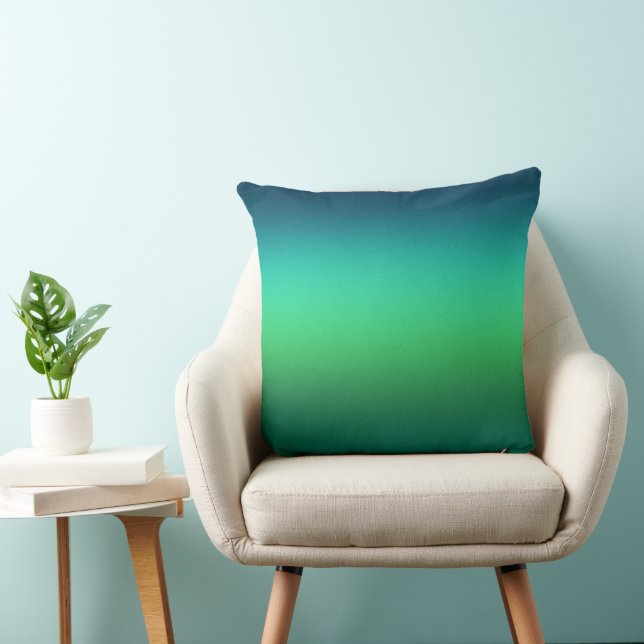 Coussin Dégradé Vert Sarcelle Abstrait Fond Moderne (Chaise)