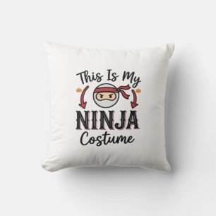 Coussin Déguisement de ninja drôle Design vectoriel Hallow