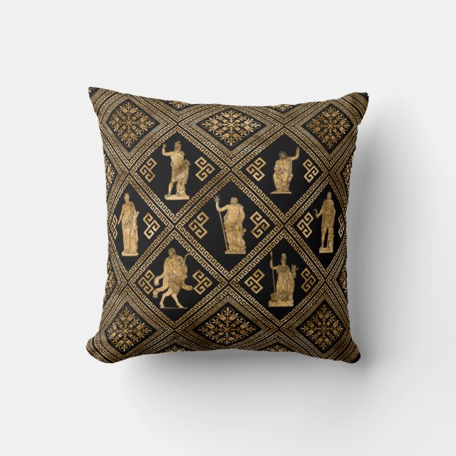 Coussin Déités grecques et méandre ornement clé (Recto)