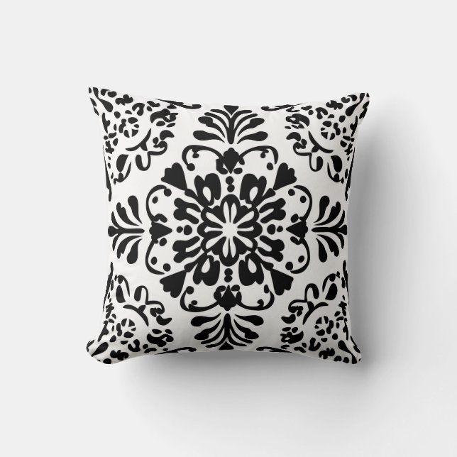 Coussin d'élégance florale de minuit (Recto)