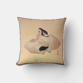Coussin Delicate Ancient Japanese Print on Pillow