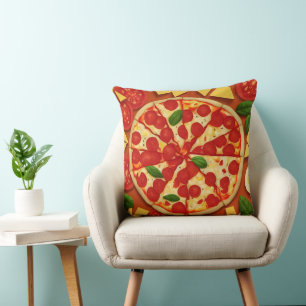 Coussin Délicieuse pizza végétalienne fromage tomate brill