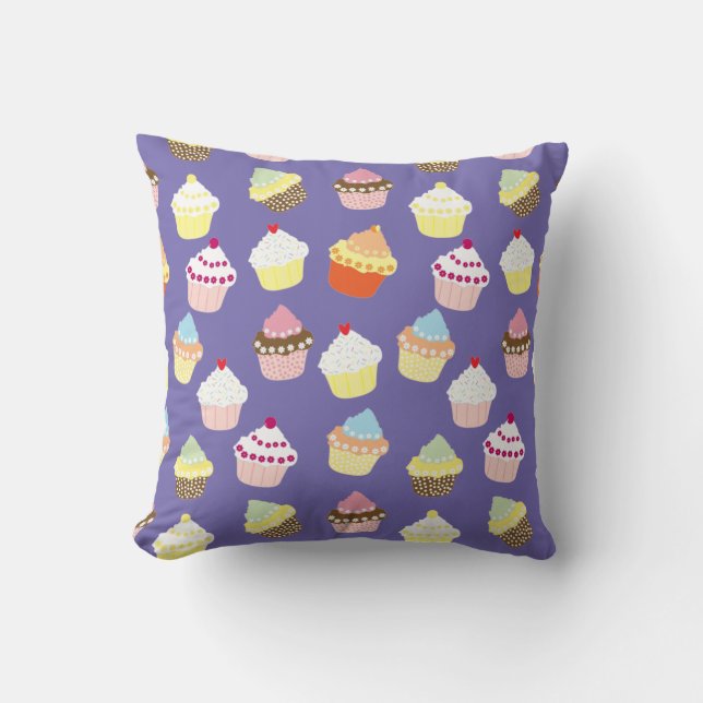 Coussin Délicieux Cupcakes Décorés Anniversaire Jeu d'Orei (Recto)