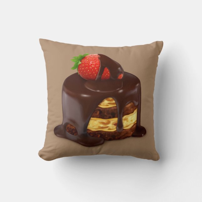 Coussin Délicieux gâteau à la crème glacée au chocolat (Recto)