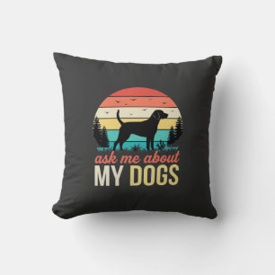 Coussin Demandez-moi à propos de mon chien Rétro Sunset_1