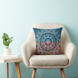 Coussin Demi-ton tendance bleu mauve entrelacé emballage d