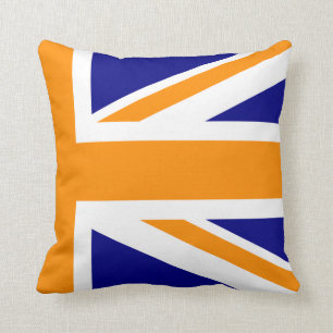 Coussin Demi Union Jack Navy et Orange