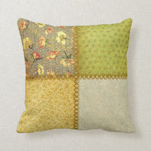 Coussin démodé de patchwork de chute