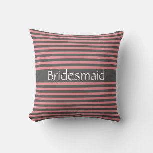 Coussin Demoiselle d'honneur Cadeaux de mariage Fleurs ros