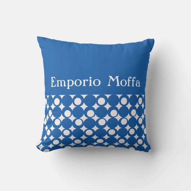 Coussin Denim Blue Mod Ball Design @ Emporio Moffa avec te (Recto)