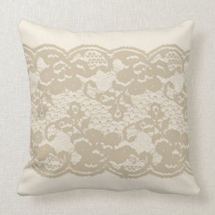Coussin Dentelle beige