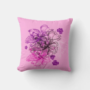 Coussin Dentelle Wahine Orchidée Hawaïenne Réversible