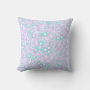 Coussin Dentelles de fleurs violettes florales inaltérable