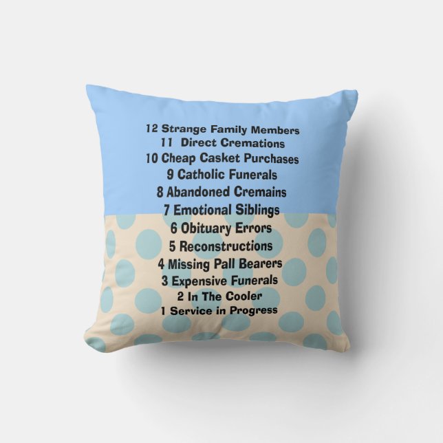 Coussin d'entrepreneur de pompes funèbres de (Recto)