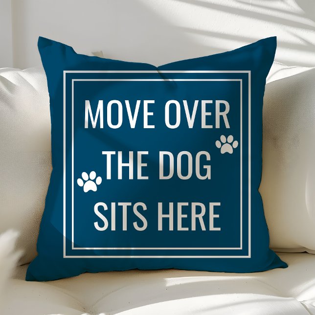 Coussin Déplacer Le Chien Assis Ici Drôle Animal Marine (Créateur téléchargé)